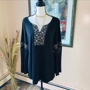 Accordion Sleeves Sequined Tunic